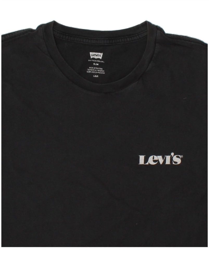 LEVI'S Mens Slim Fit T-Shirt Top Large Black Cotton | Vintage Levi's | Thrift | Second-Hand Levi's | Used Clothing | Messina Hembry 