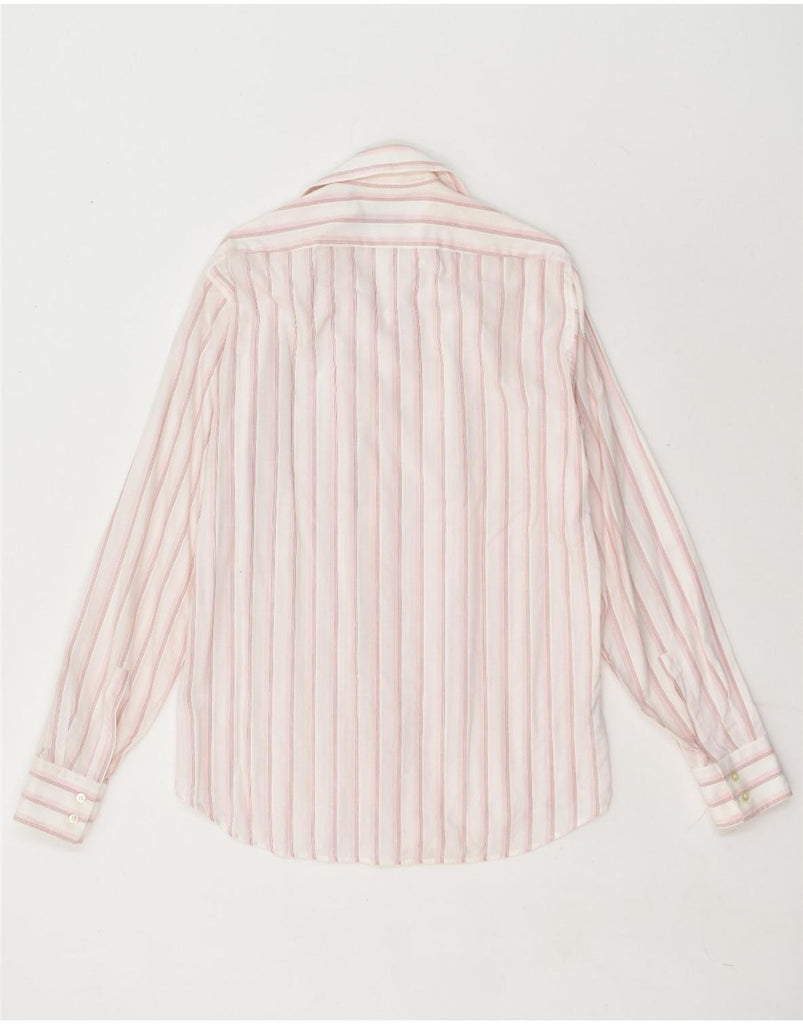 HUGO BOSS Mens Shirt Size 40 15 1/2 Medium Pink Striped Cotton | Vintage Hugo Boss | Thrift | Second-Hand Hugo Boss | Used Clothing | Messina Hembry 