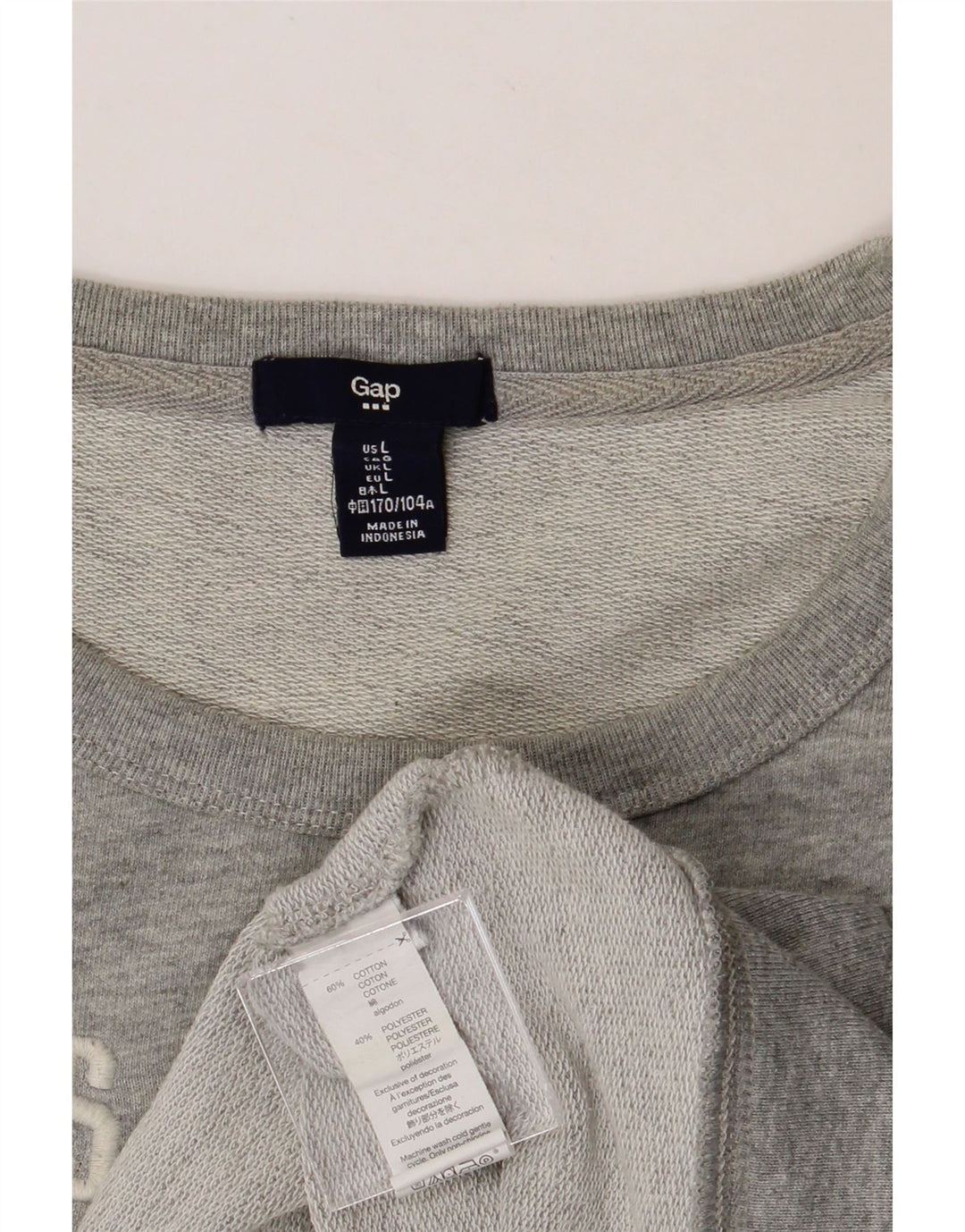 GAP Womens Graphic Sweatshirt Jumper UK 16 Large Grey Cotton Vintage Gap and Second-Hand Gap from Messina Hembry 