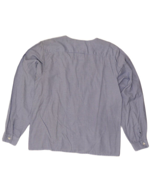 Vintage Womens Shirt Blouse US 3 Small Blue Houndstooth