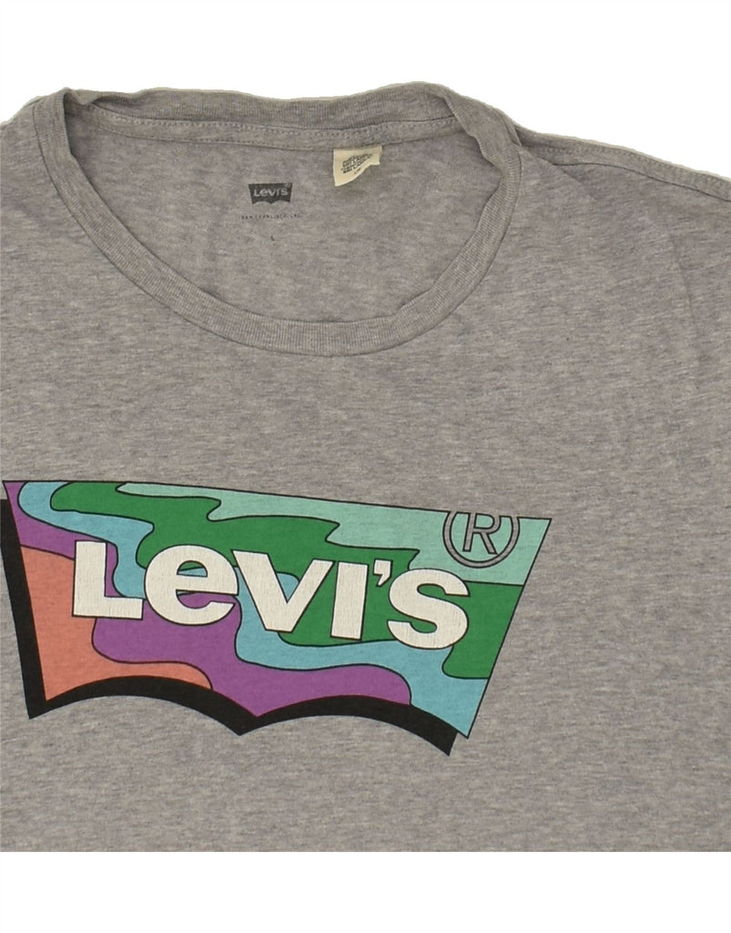 LEVI'S Mens Graphic T-Shirt Top Large Grey Cotton Vintage Levi's and Second-Hand Levi's from Messina Hembry 