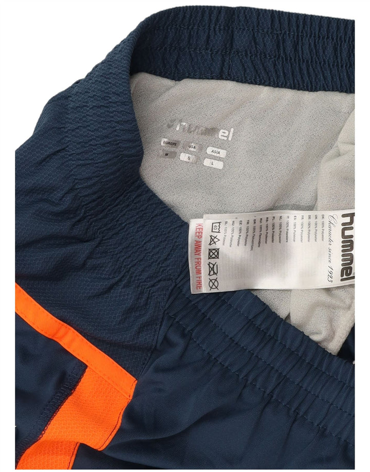 Hummel Mens Graphic Sport Shorts Medium Navy Blue Colourblock Polyester