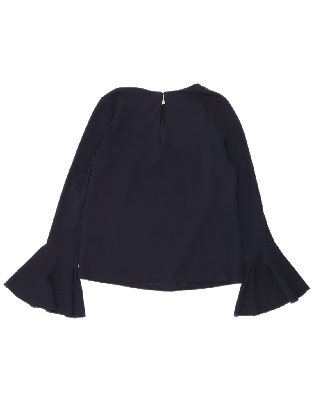 Warehouse Womens Long Sleeve Blouse Top UK 8 Small Navy Blue Polyester
