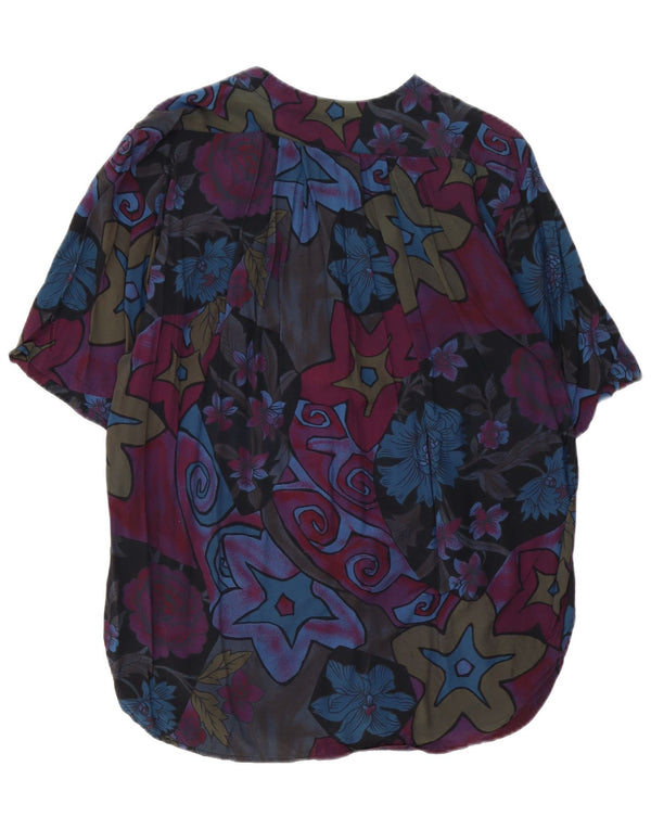 ACCORDO Womens Short Sleeve Shirt Blouse US 4 Small Multicoloured Floral