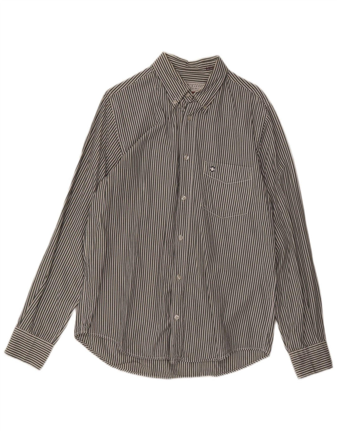 Murphy & Nye Mens Sailmakers Regular Fit Shirt Large Grey Pinstripe