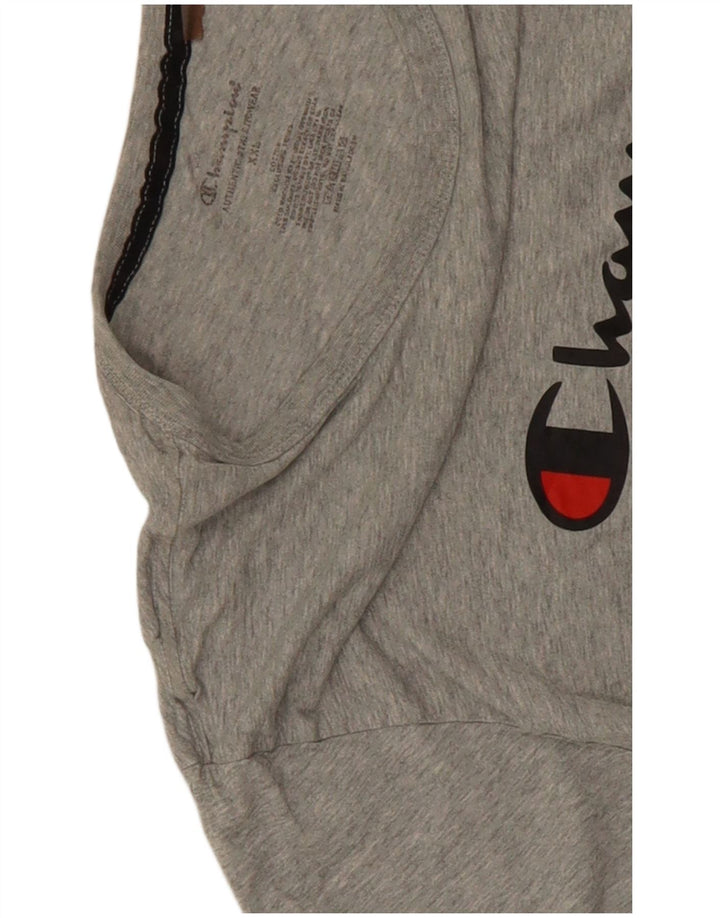 Champion Mens Graphic T-Shirt Top 2XL Grey Cotton