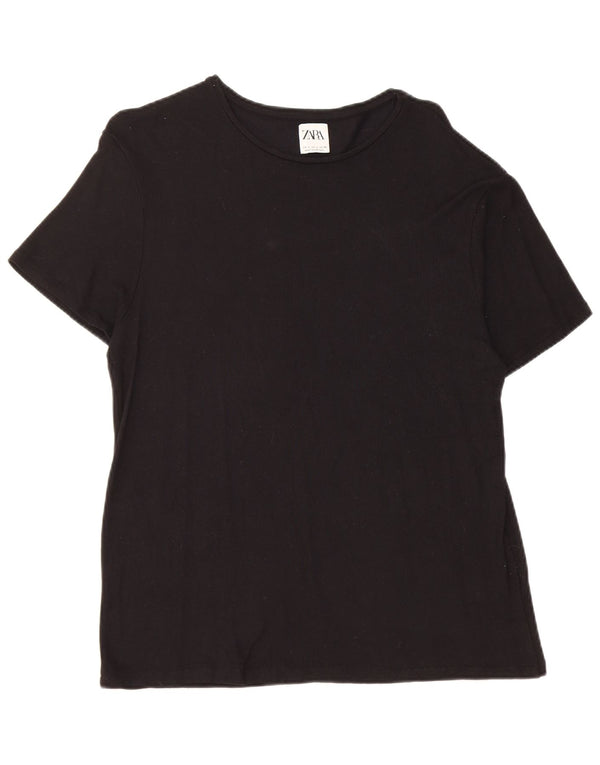 Zara Womens T-Shirt Top UK 16 Large Black