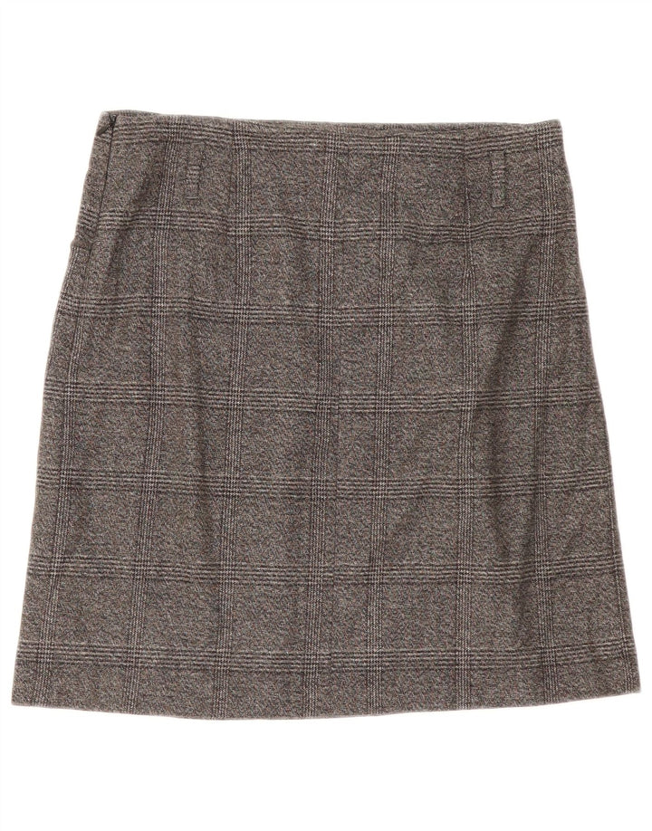 Zara Womens Straight Skirt Medium W28  Grey Plaid Polyester