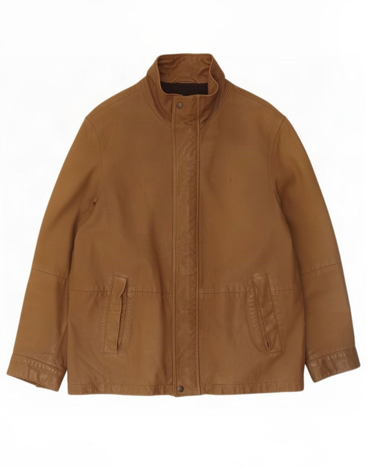 Timberland Mens Leather Jacket UK 36 Small Brown