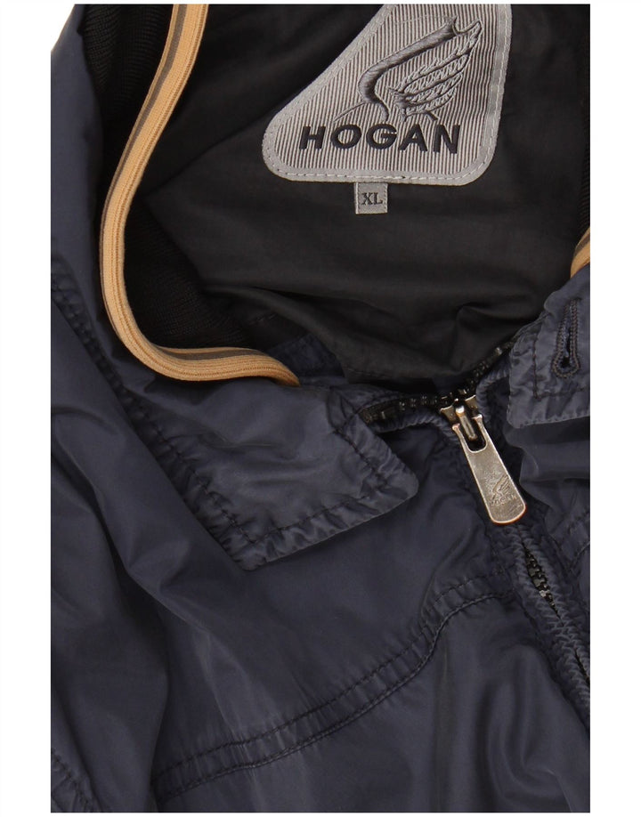 HOGAN Mens Bomber Jacket UK 42 XL Navy Blue