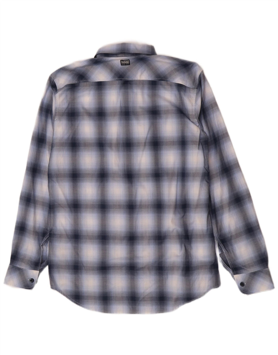G-Star Mens Slim Fit Shirt Large Blue Check Cotton