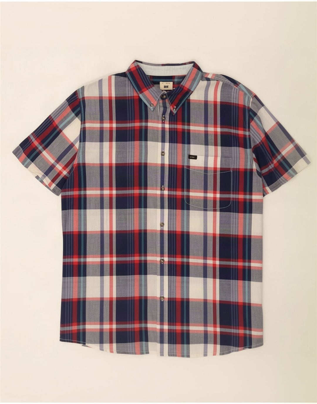 Lee Mens Short Sleeve Regular Fit Shirt 2XL Multicoloured Check