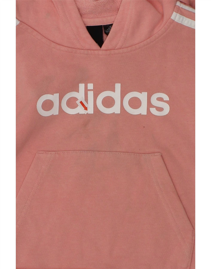 ADIDAS Girls Graphic Hoodie Jumper 3-4 Years Orange Cotton | Vintage Adidas | Thrift | Second-Hand Adidas | Used Clothing | Messina Hembry 