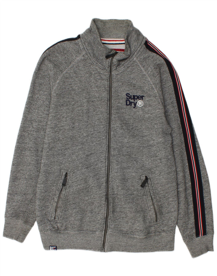 SUPERDRY Mens Tracksuit Top Jacket Medium Grey Colourblock Cotton