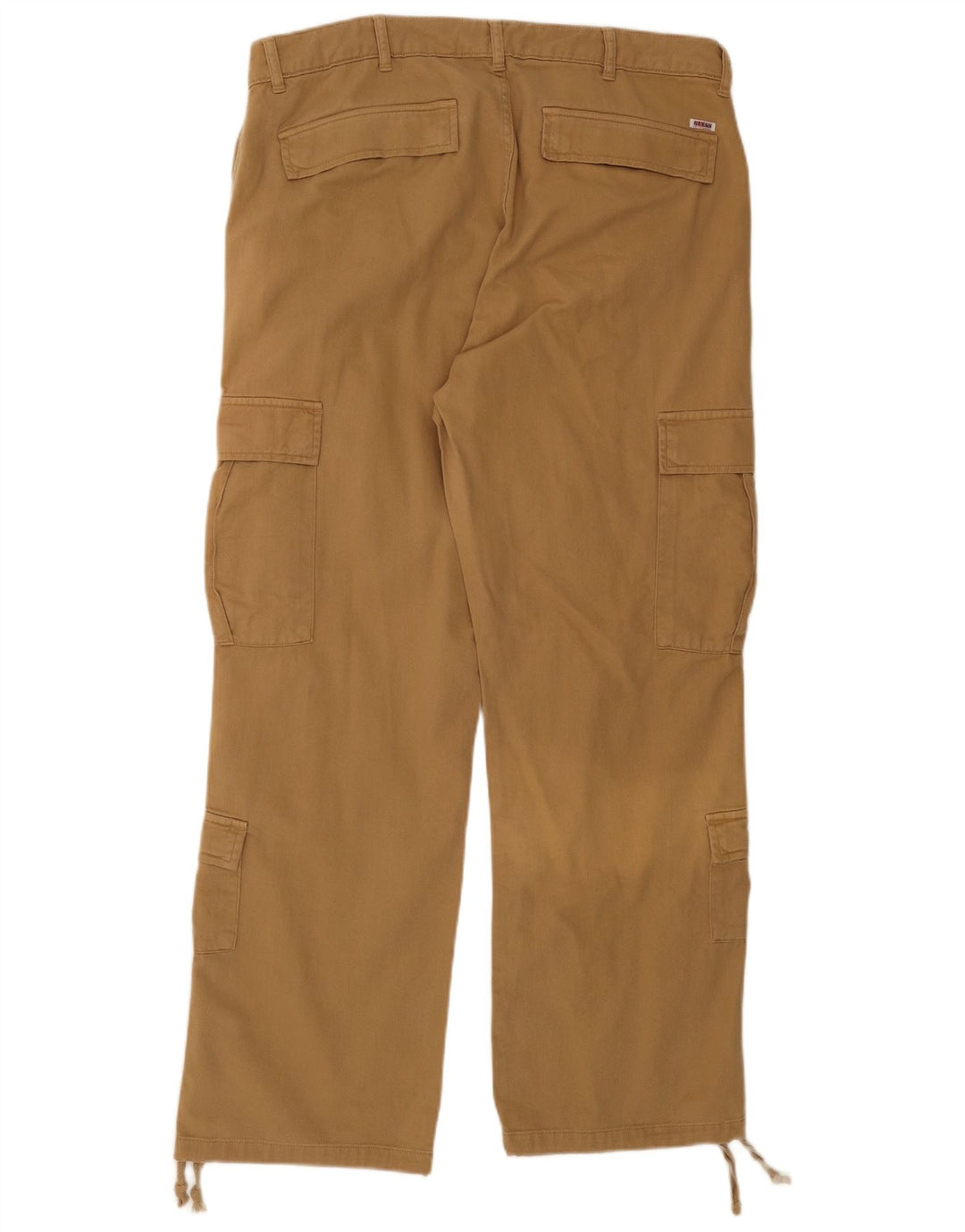 GUESS Mens Straight Cargo Trousers W36 L31 Beige Cotton