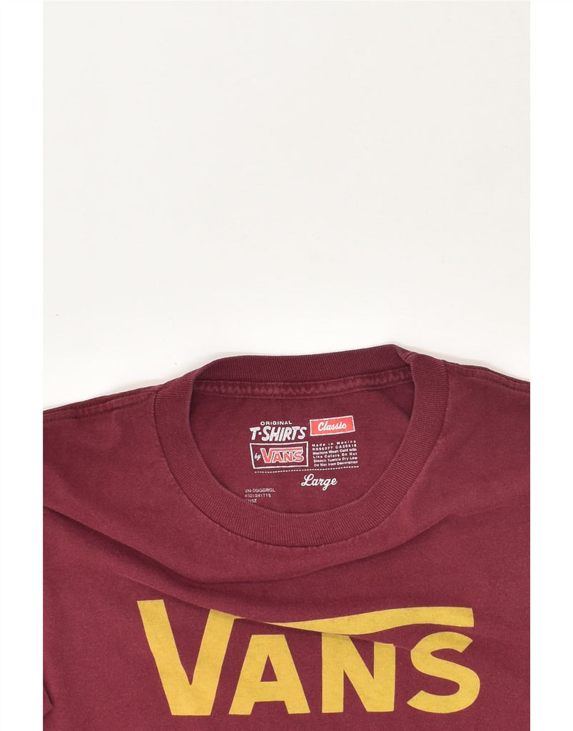 VANS Mens Slim Graphic T-Shirt Top Large Burgundy | Vintage Vans | Thrift | Second-Hand Vans | Used Clothing | Messina Hembry 