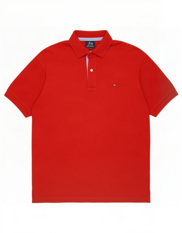 Tommy Hilfiger Mens Polo Shirt XL Red