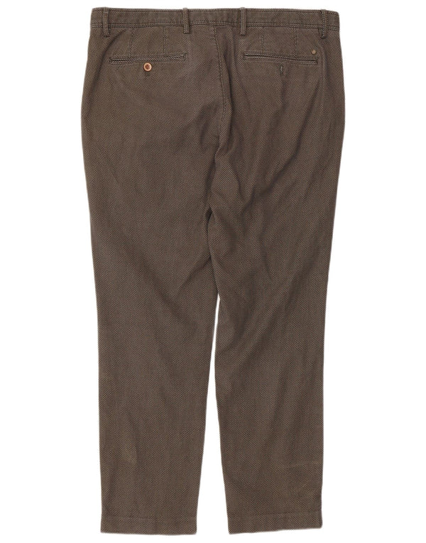 Massimo Dutti Mens Chino Trousers EU 46 XL W36 L28 Khaki Check