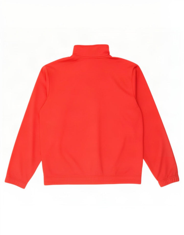 Asics Boys Zip Neck Sweatshirt Jumper 13-14 Years Red Polyester