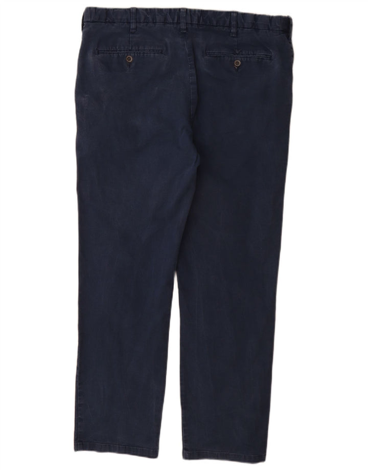 Marks & Spencer Mens Regular Fit Chino Trousers W38 L31 Navy Blue Cotton