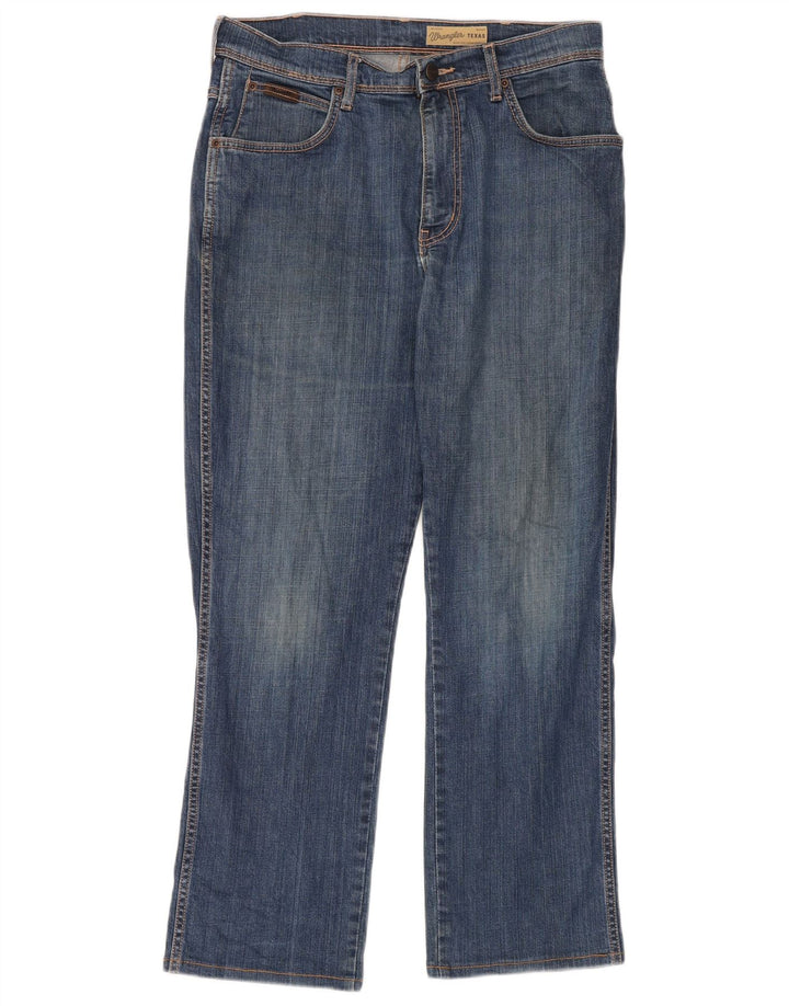 Wrangler Mens Straight Jeans W34 L32 Blue Cotton