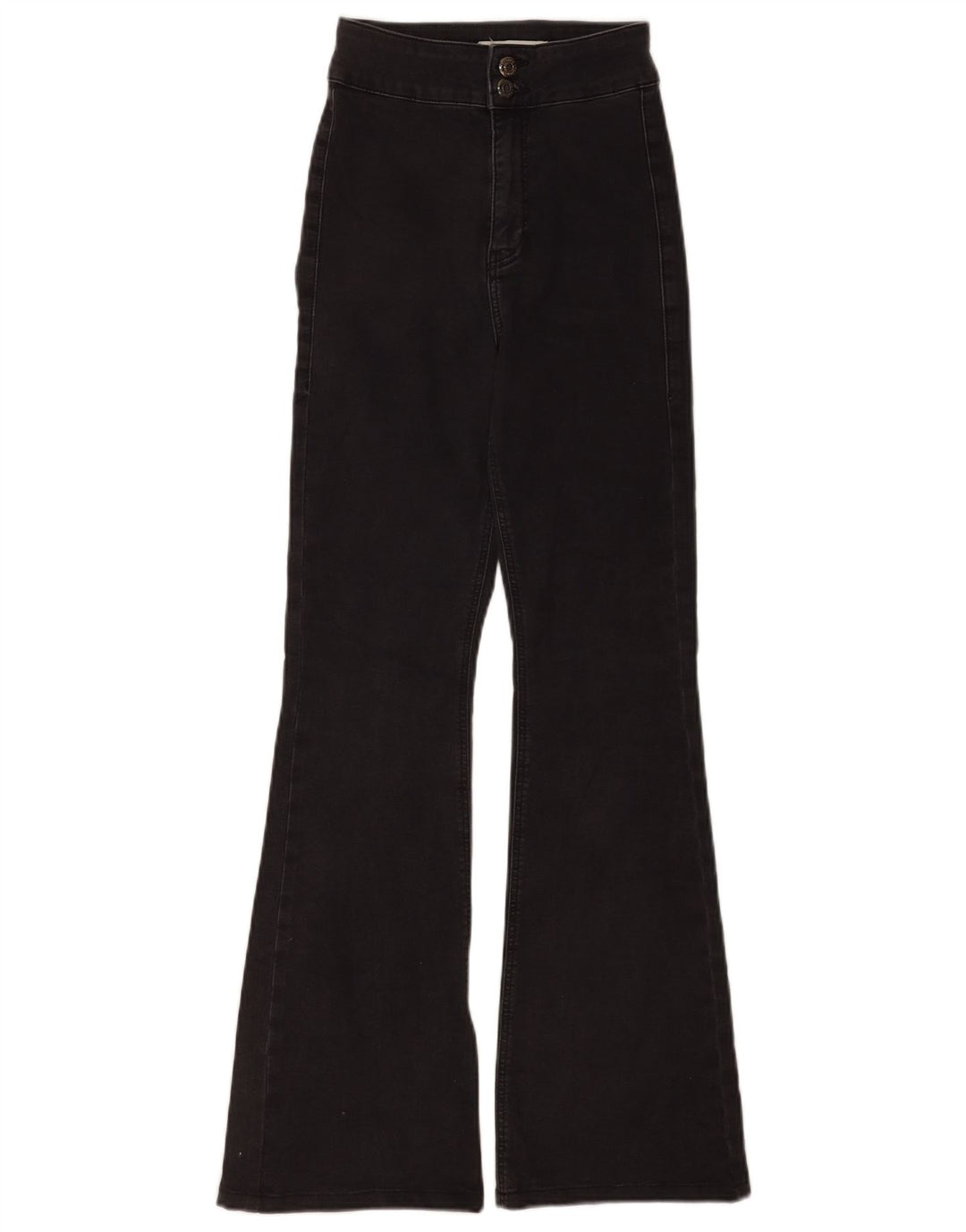 Topshop Womens Three Stripes Flared Jeans W26 L29 Black Cotton