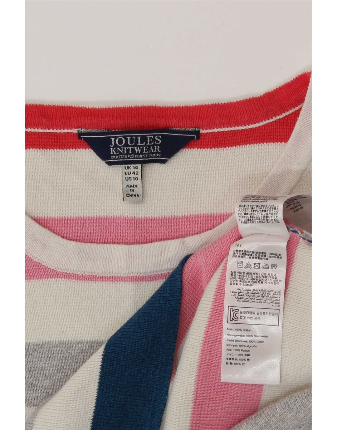 Joules Womens Blouse Top UK 14 Large Multicoloured Striped