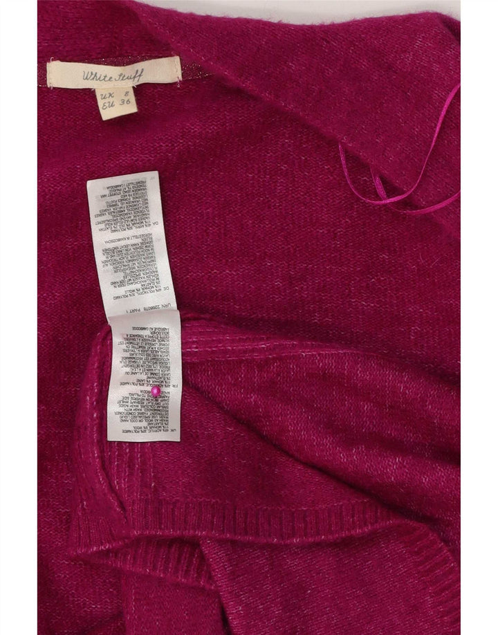 White Stuff Womens Oversized Cardigan Sweater UK 8 Small Pink Polyacrylic
