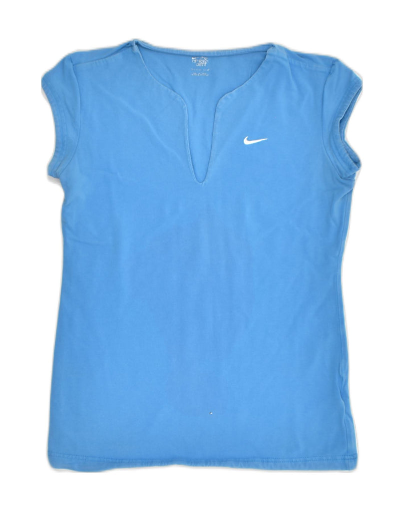 NIKE Womens T-Shirt Top UK 8 Small Blue Cotton | Vintage Nike | Thrift | Second-Hand Nike | Used Clothing | Messina Hembry 