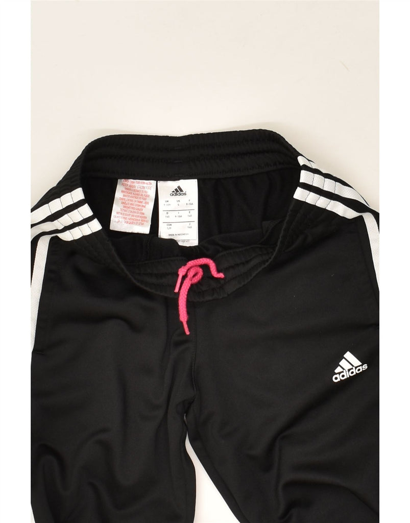 ADIDAS Girls Tracksuit Trousers Joggers 9-10 Years Black Polyester | Vintage Adidas | Thrift | Second-Hand Adidas | Used Clothing | Messina Hembry 