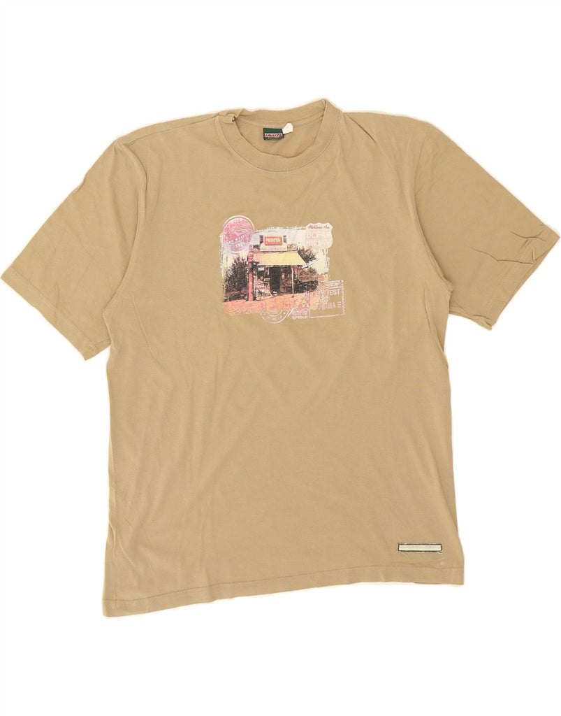 INVICTA Mens Graphic T-Shirt Top Large Beige Cotton Vintage Invicta and Second-Hand Invicta from Messina Hembry 