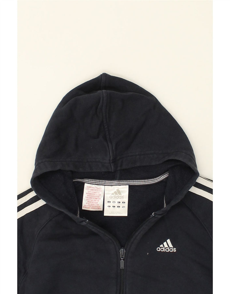 ADIDAS Boys Zip Hoodie Sweater 9-10 Years Navy Blue Cotton | Vintage Adidas | Thrift | Second-Hand Adidas | Used Clothing | Messina Hembry 