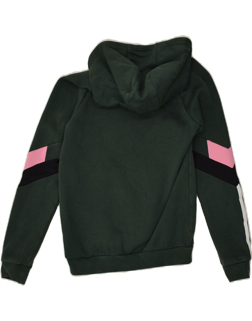 ADIDAS Girls Hoodie Jumper 11-12 Years Green Cotton | Vintage Adidas | Thrift | Second-Hand Adidas | Used Clothing | Messina Hembry 