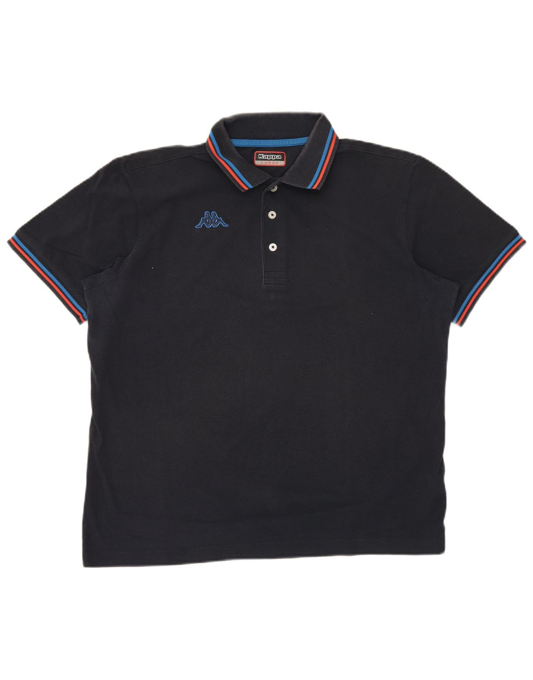 KAPPA Mens Polo Shirt Large Navy Blue Cotton