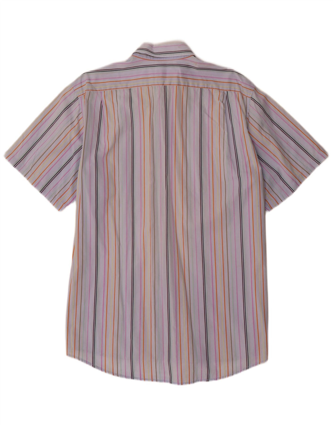 LACOSTE Mens Short Sleeve Shirt Size 43 Large Multicoloured Striped Cotton