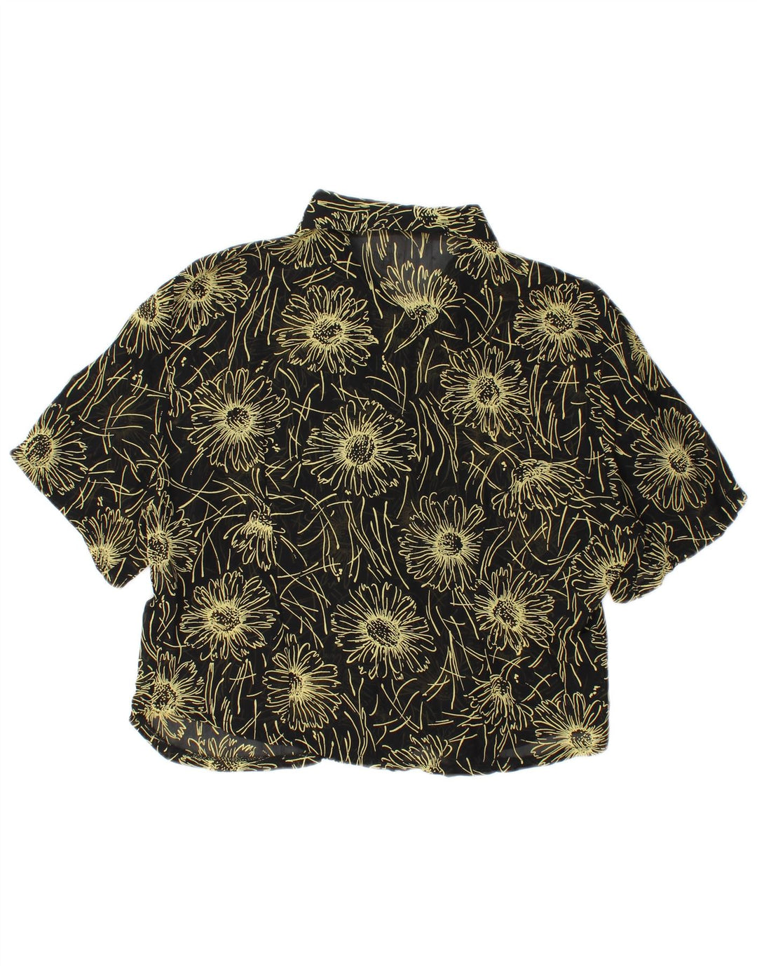 CLOCK HOUSE Womens Short Sleeve Shirt Blouse IT 40 Small Black Floral