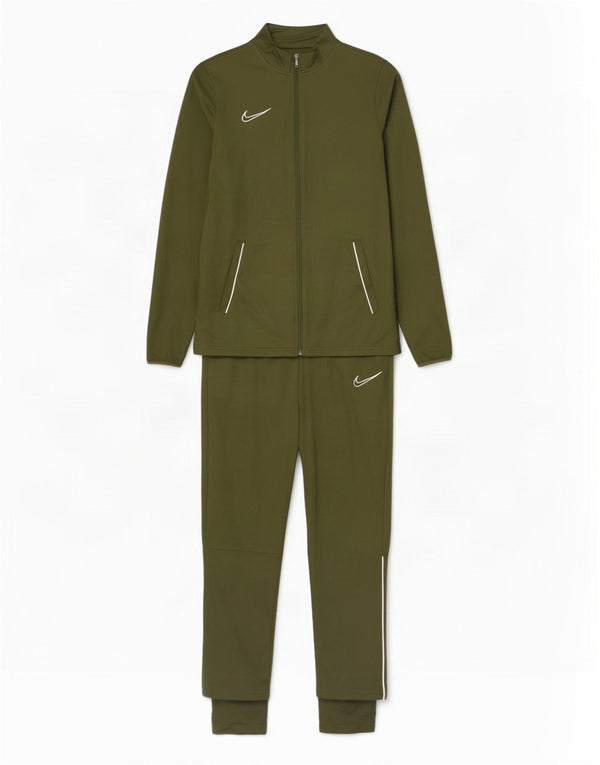 Nike Mens Dri Fit Full Tracksuit Large Khaki Polyester