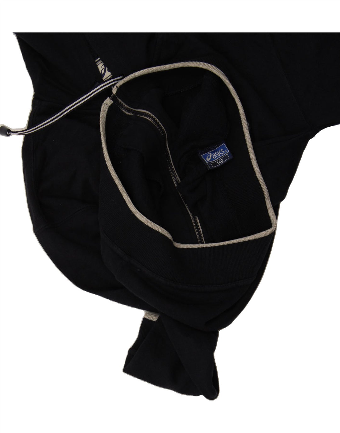ASICS Boys Zip Hoodie Sweater 9-10 Years Navy Blue Cotton Vintage Asics and Second-Hand Asics from Messina Hembry 