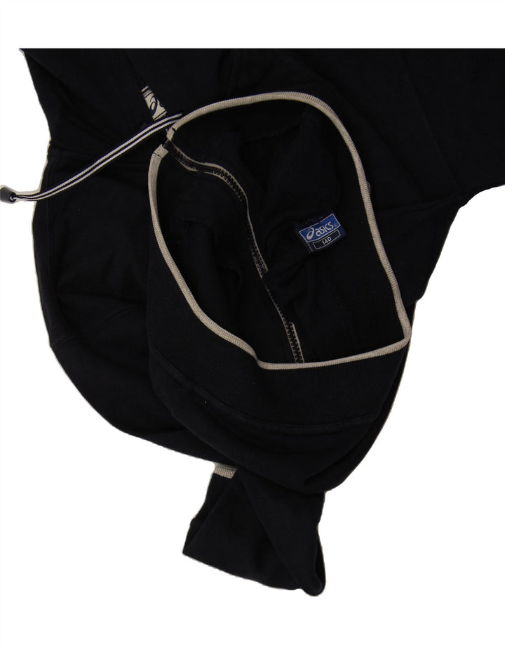 ASICS Boys Zip Hoodie Sweater 9-10 Years Navy Blue Cotton Vintage Asics and Second-Hand Asics from Messina Hembry 
