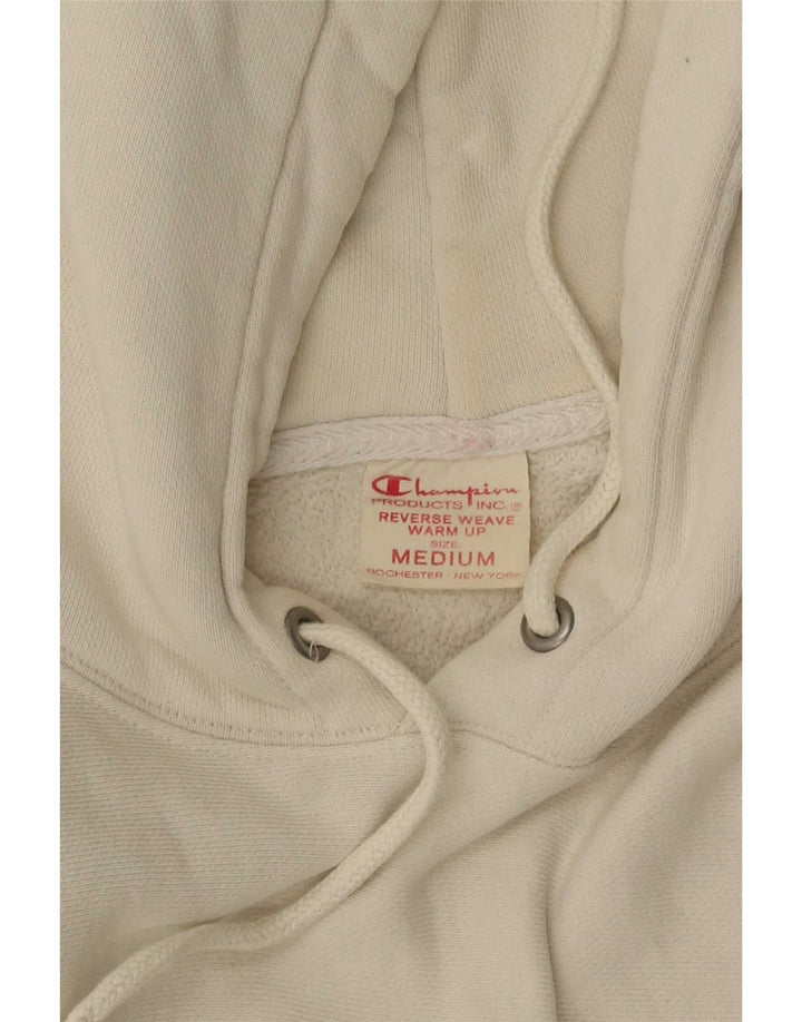 Champion Mens Reverse Weave Hoodie Jumper Medium White