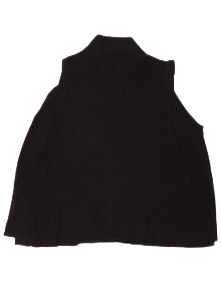 Marks & Spencer Womens Sleeveless Crop Top UK 20 2XL Black Viscose