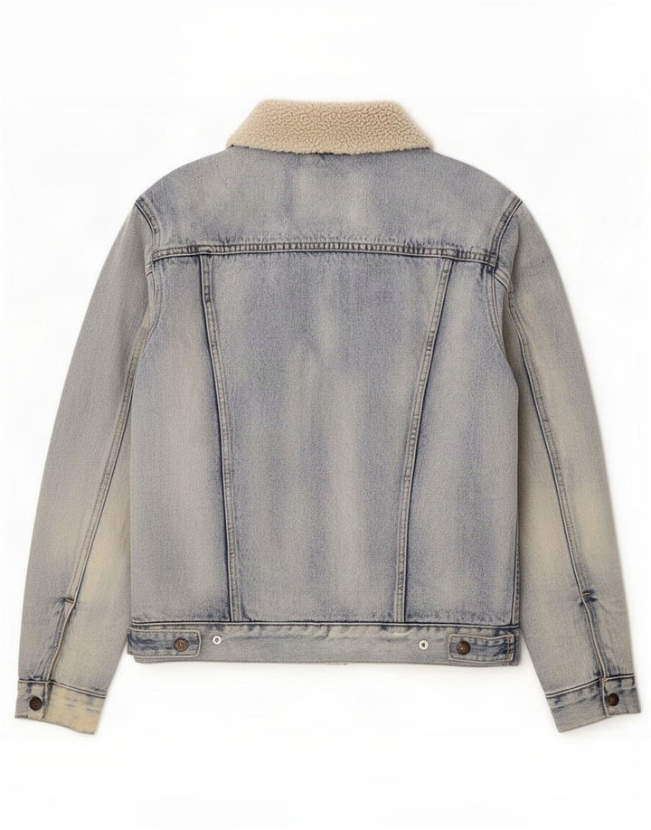 Levi's Mens Denim Sherpa Jacket UK 38 Medium Blue Cotton
