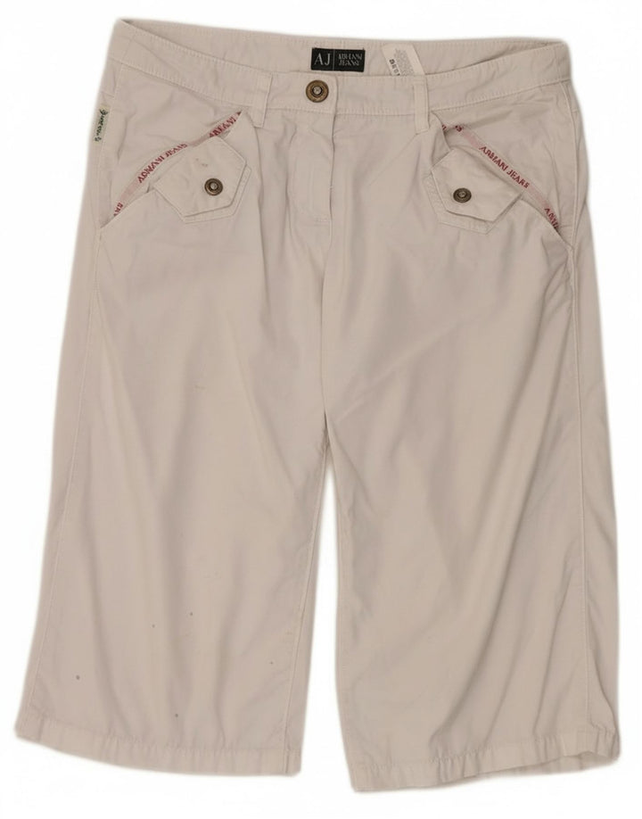 Armani Womens Bermuda Shorts W28 Medium  White Cotton