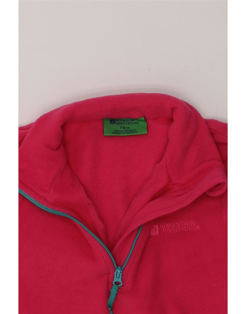 MOUNTAIN WAREHOUSE Girls Zip Neck Fleece Jumper 7-8 Years Pink Polyester | Vintage Mountain Warehouse | Thrift | Second-Hand Mountain Warehouse | Used Clothing | Messina Hembry 