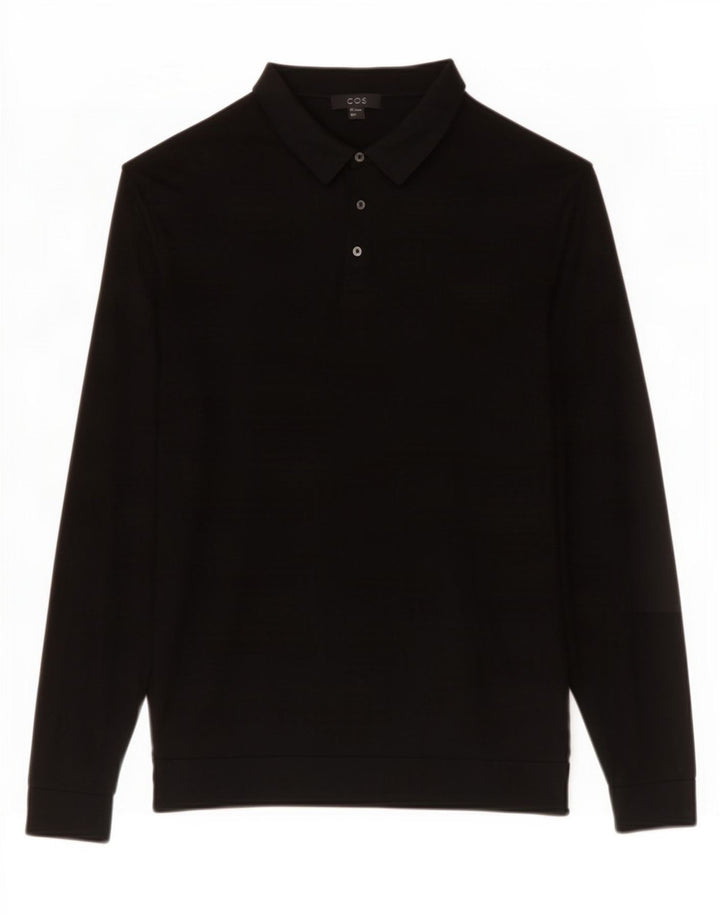 Cos Mens Polo Neck Jumper Sweater Large Black Silk