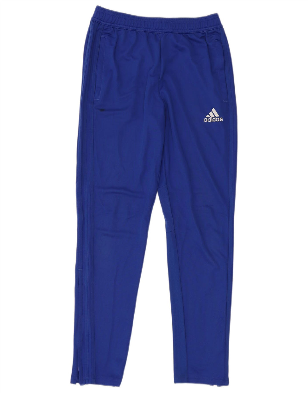 ADIDAS Boys Tracksuit Trousers 13-14 Years Blue Polyester