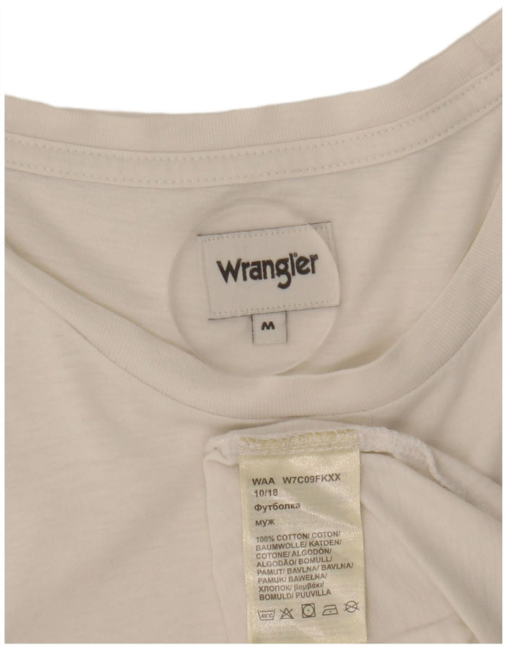 Wrangler Mens Graphic T-Shirt Top Medium White Cotton