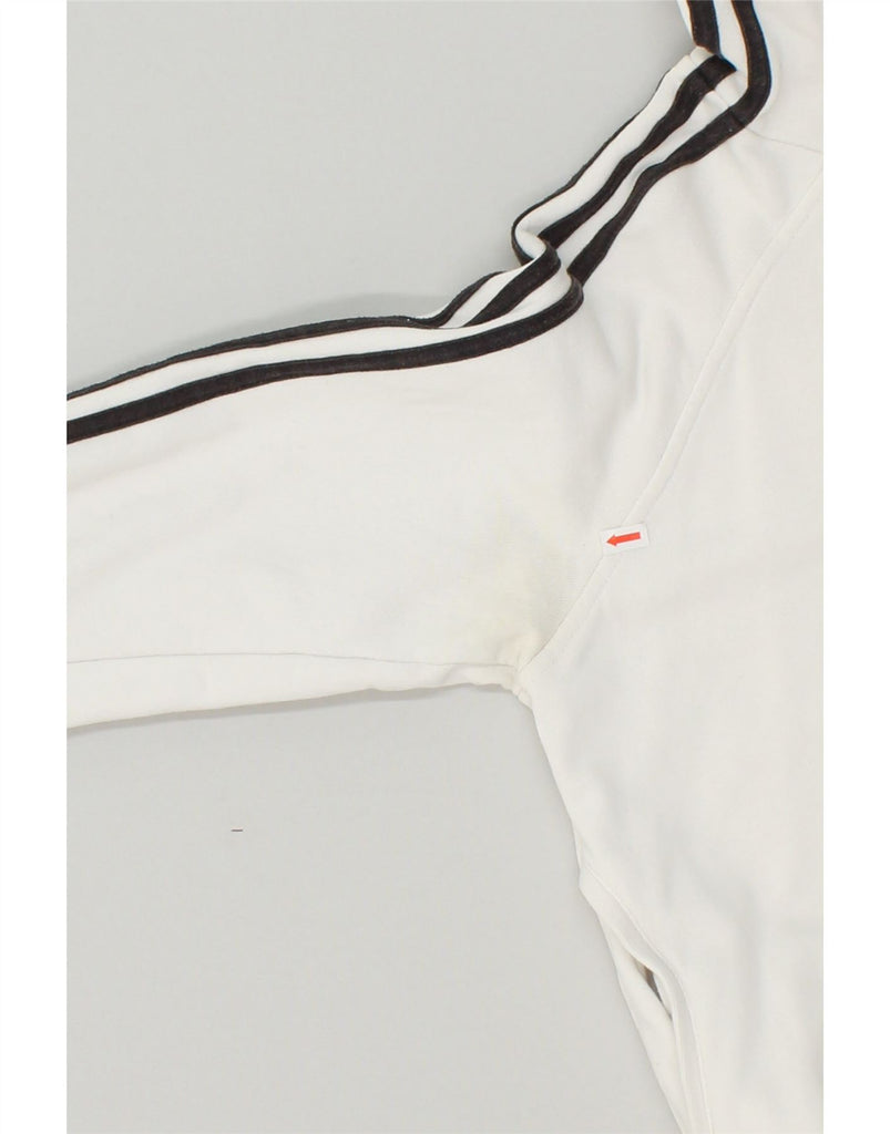 ADIDAS Womens Hoodie Jumper UK 14 Large White Cotton | Vintage Adidas | Thrift | Second-Hand Adidas | Used Clothing | Messina Hembry 