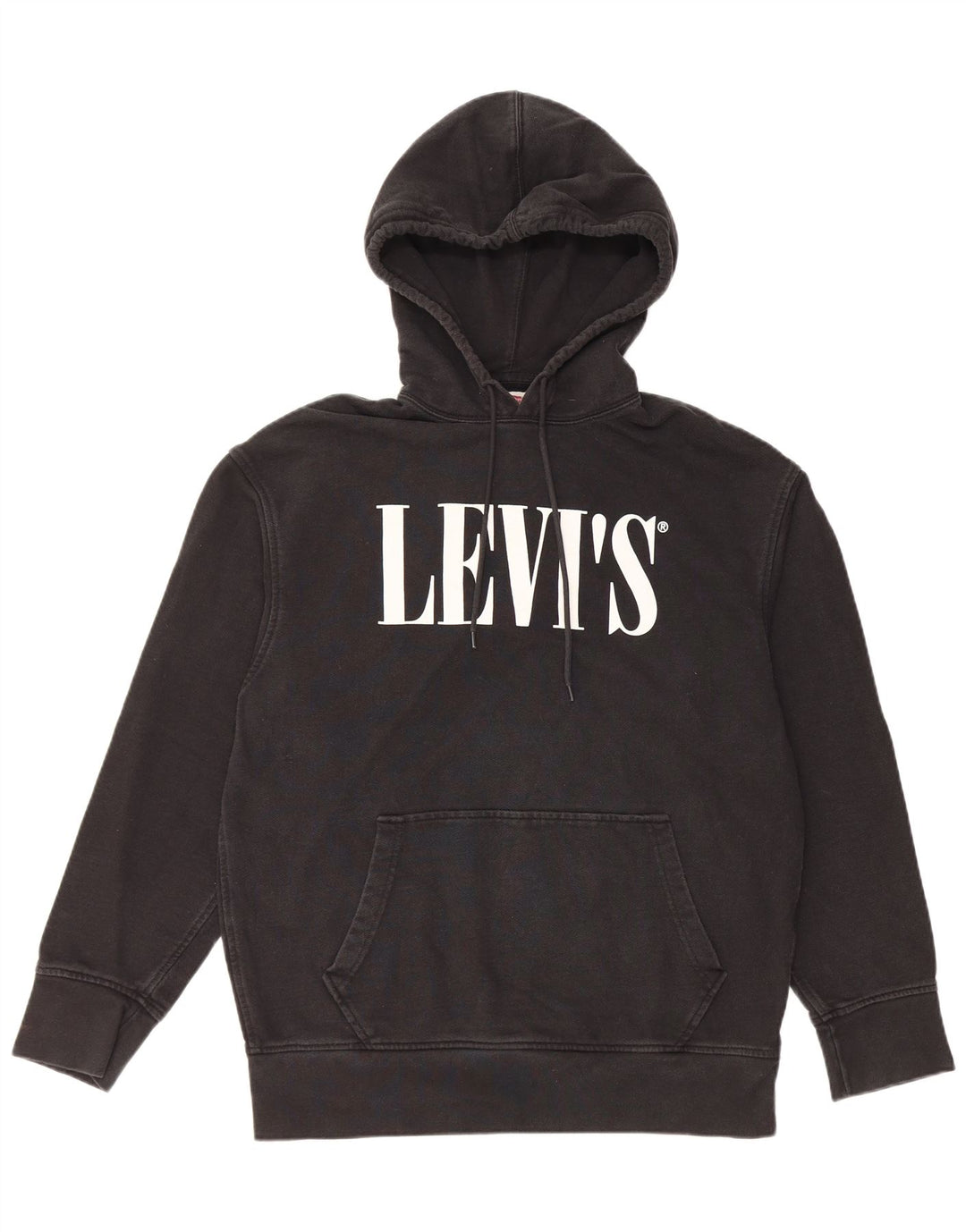 LEVI'S Mens Relaxed Graphic Hoodie Jumper Medium Black