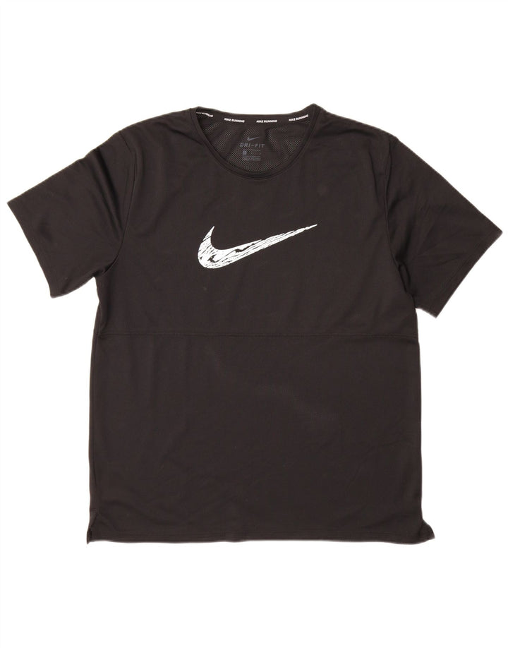NIKE Mens Dri Fit Graphic T-Shirt Top Large Black